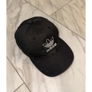 Adidas Womens Strapback Hat Adjustable OSFW Trefoil Logo Baseball Cap Black